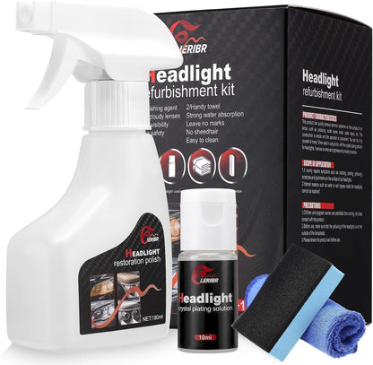 Automotive Headlamp Restoration Fluid Kit,Headlight Refurbishing Agent,2025 New Automotive Headlamp Restoration Fluid Oxidized Kit,Multifunctional Headlight Polishing for All Vehicle Types